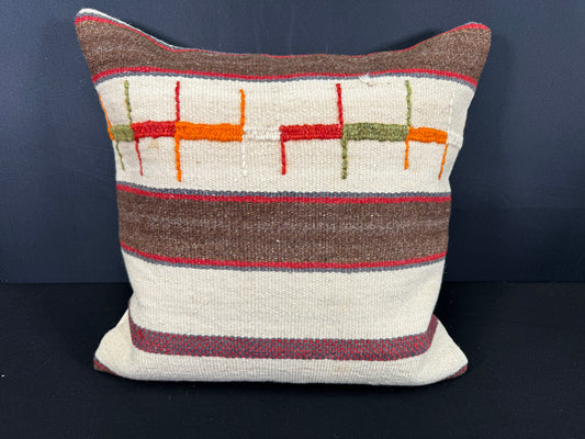 Turkish Hemp Pillow Cushion Natural Beige Brown Cushion Cover 20x20 #30531