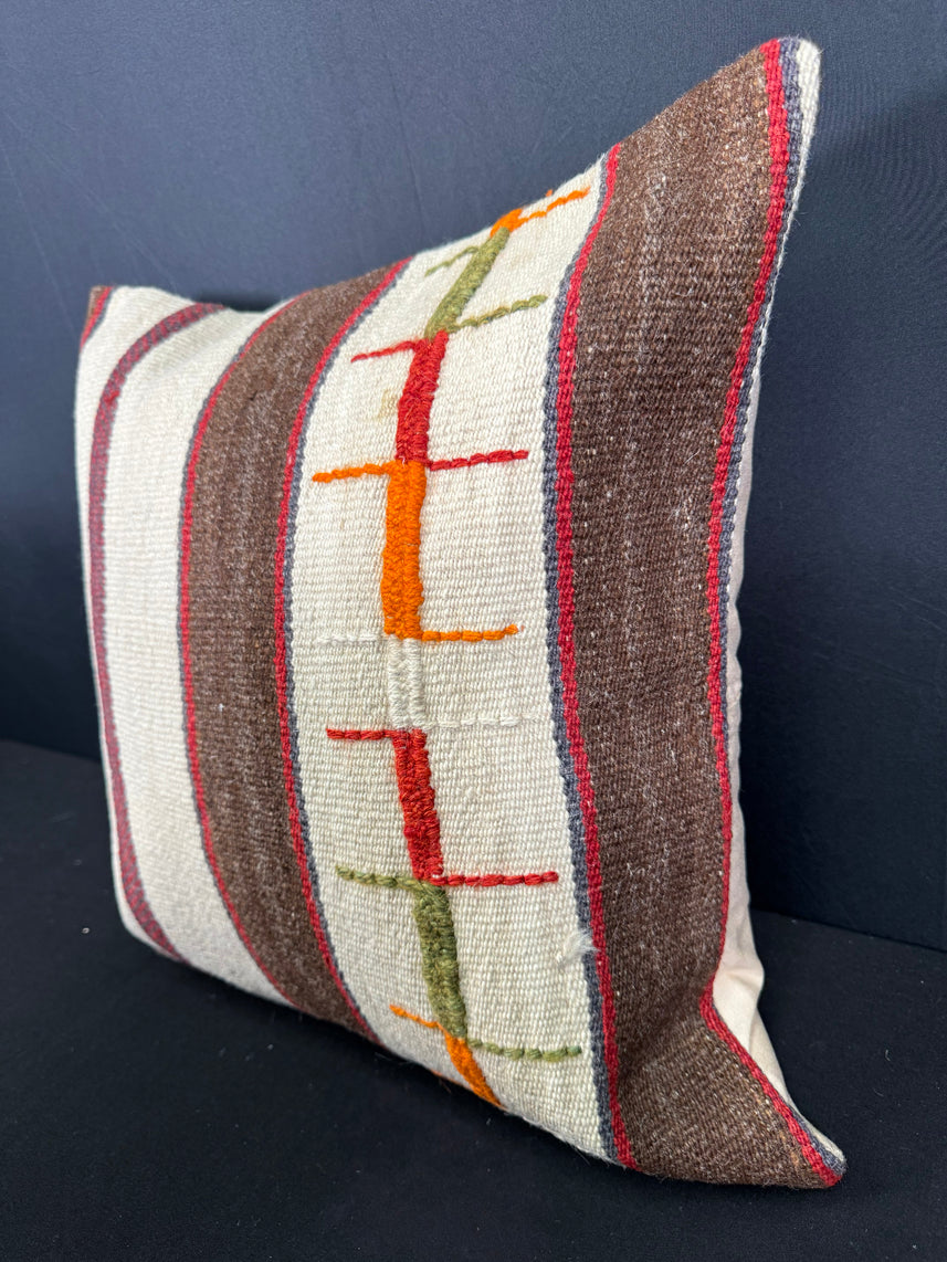 Turkish Hemp Pillow Cushion Natural Beige Brown Cushion Cover 20x20 #30531