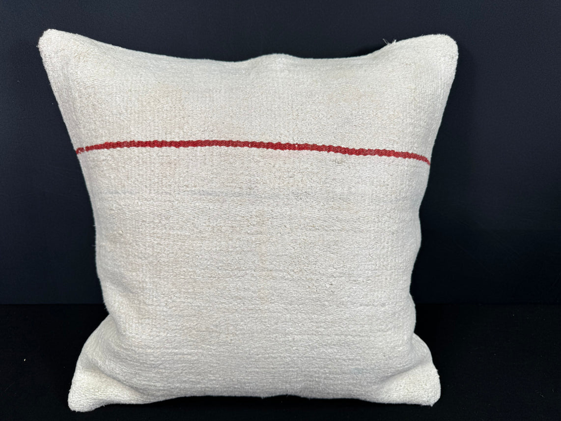 Turkish Hemp Pillow Cushion Natural Beige Red Cushion Cover 20x20 #30606