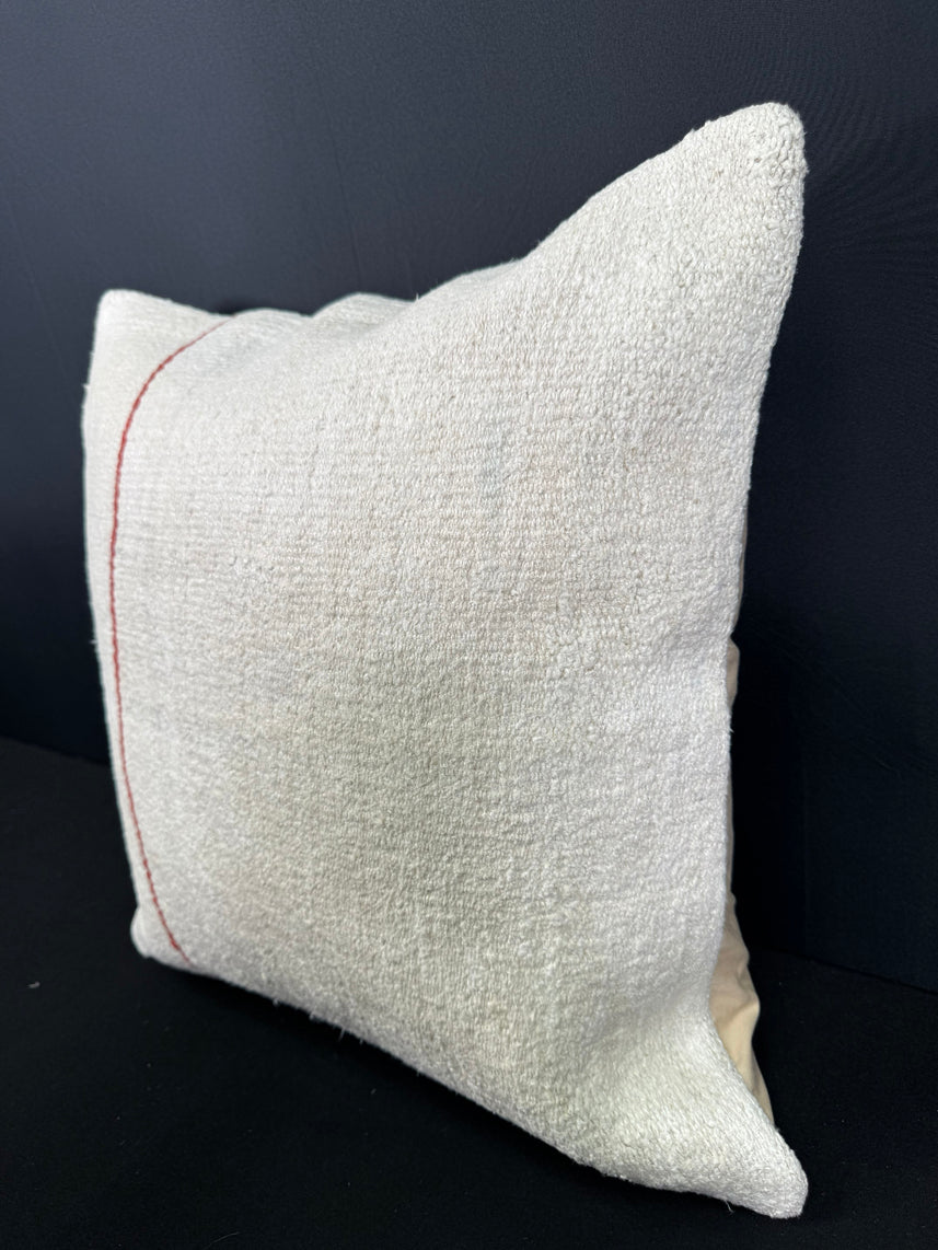 Turkish Hemp Pillow Cushion Natural Beige Red Cushion Cover 20x20 #30606