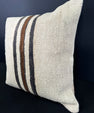 Turkish Hemp Pillow Cushion Natural Beige Black Cushion Cover 20x20 #30534
