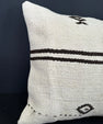 Turkish Hemp Pillow Cushion Natural Beige Black Cushion Cover 20x20 #30671