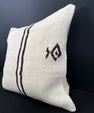 Turkish Hemp Pillow Cushion Natural Beige Black Cushion Cover 20x20 #30671