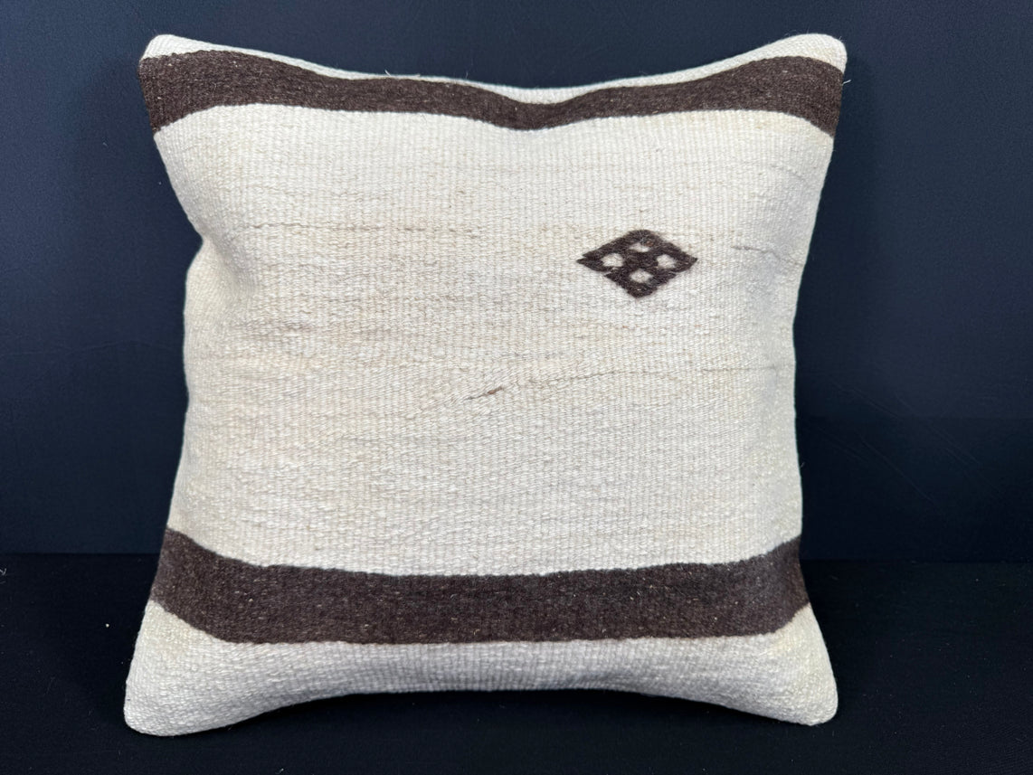 Turkish Hemp Pillow Cushion Natural Beige Brown Cushion Cover 20x20 #30670