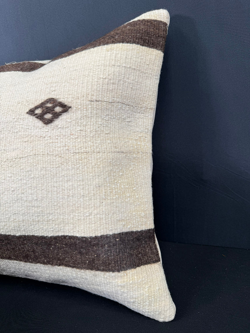 Turkish Hemp Pillow Cushion Natural Beige Brown Cushion Cover 20x20 #30670
