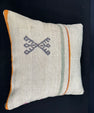 Turkish Hemp Pillow Cushion Natural Beige Orange Cushion Cover 20x20 #30533