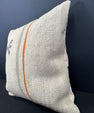 Turkish Hemp Pillow Cushion Natural Beige Orange Cushion Cover 20x20 #30533