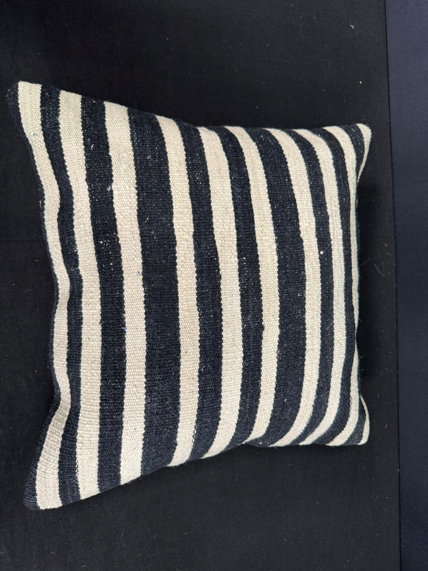 Turkish Hemp Pillow Cushion Natural Beige Black Cushion Cover 20x20 #30627