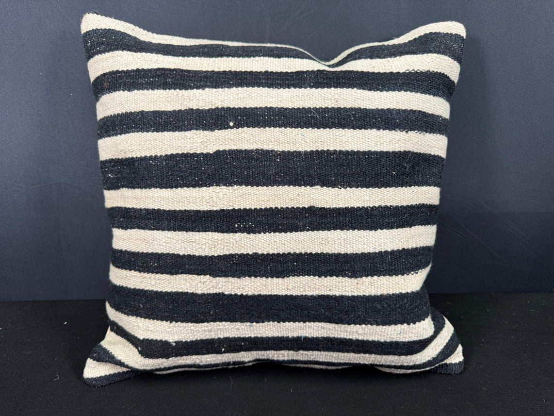 Turkish Hemp Pillow Cushion Natural Beige Black Cushion Cover 20x20 #30627