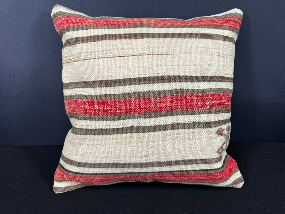 Turkish Hemp Pillow Cushion Natural Beige Red Cushion Cover 20x20 #30678