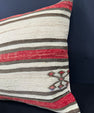 Turkish Hemp Pillow Cushion Natural Beige Red Cushion Cover 20x20 #30678