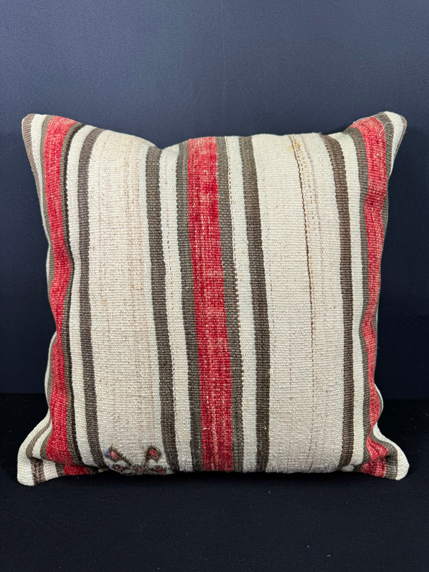 Turkish Hemp Pillow Cushion Natural Beige Red Cushion Cover 20x20 #30678