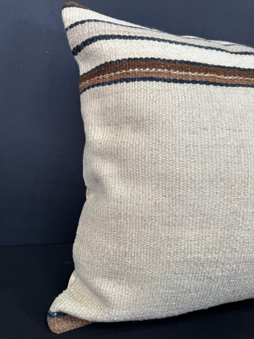Turkish Hemp Pillow Cushion Natural Beige Brown Cushion Cover 20x20 #30677