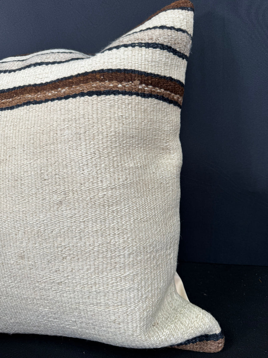Turkish Hemp Pillow Cushion Natural Beige Brown Cushion Cover 20x20 #30677