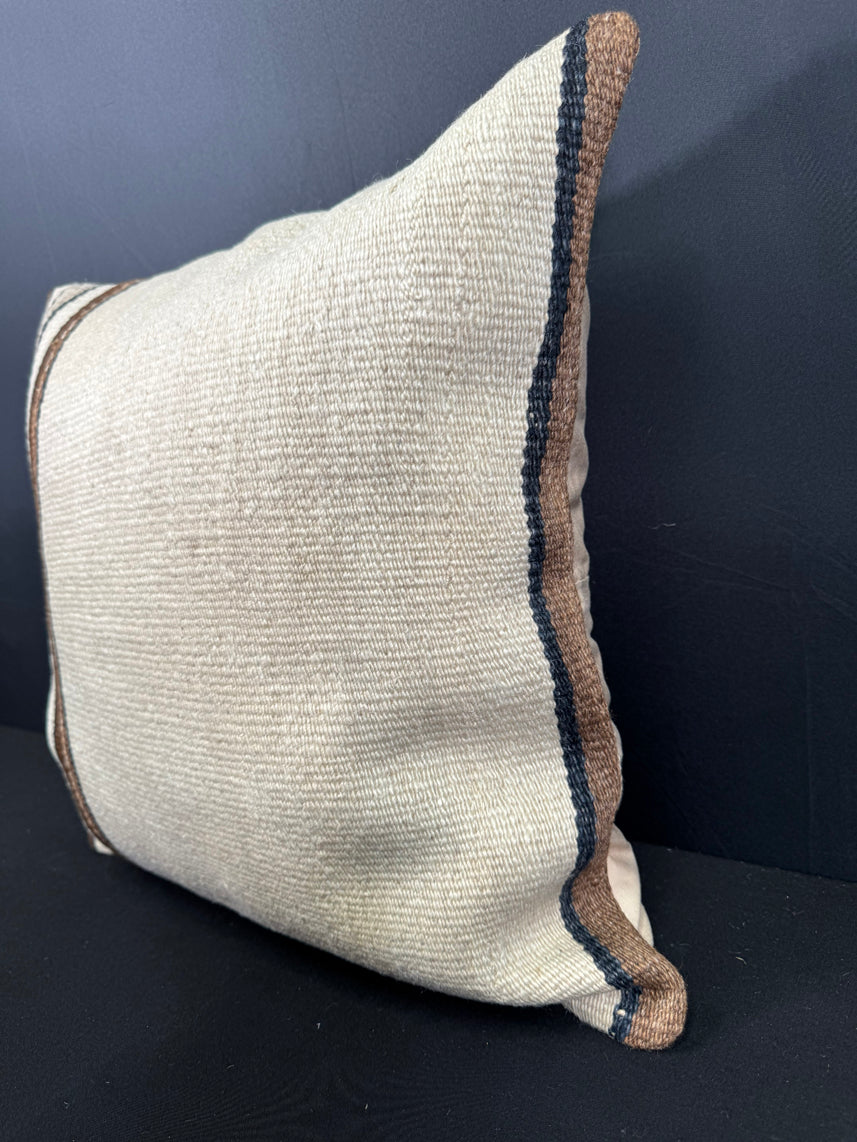 Turkish Hemp Pillow Cushion Natural Beige Brown Cushion Cover 20x20 #30677