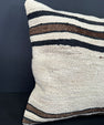 Turkish Hemp Pillow Cushion Natural Beige Black Cushion Cover 20x20 #30601