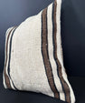 Turkish Hemp Pillow Cushion Natural Beige Black Cushion Cover 20x20 #30601