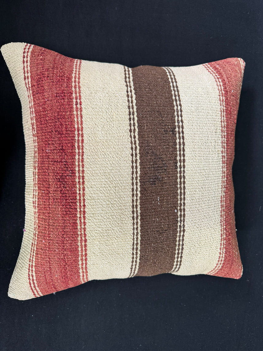 Turkish Hemp Pillow Cushion Natural Beige Red Cushion Cover 20x20 #30643