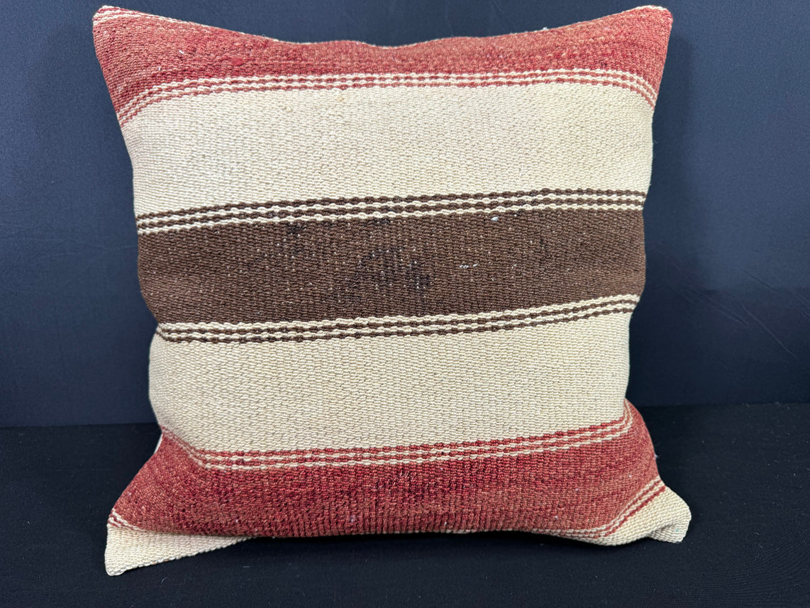 Turkish Hemp Pillow Cushion Natural Beige Red Cushion Cover 20x20 #30643