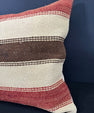 Turkish Hemp Pillow Cushion Natural Beige Red Cushion Cover 20x20 #30643