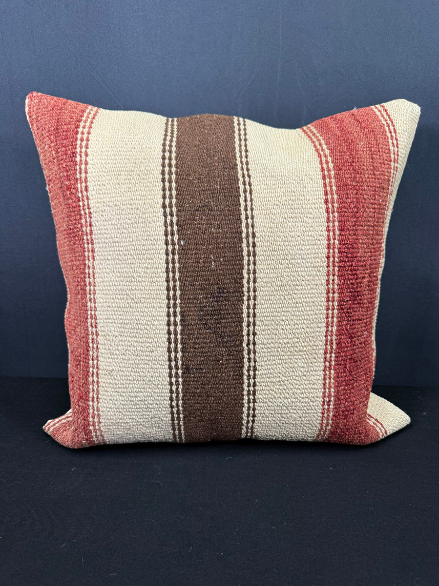 Turkish Hemp Pillow Cushion Natural Beige Red Cushion Cover 20x20 #30643
