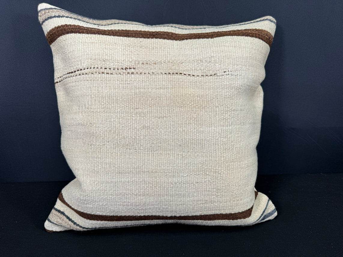 Turkish Hemp Pillow Cushion Natural Beige Brown Cushion Cover 20x20 #30642
