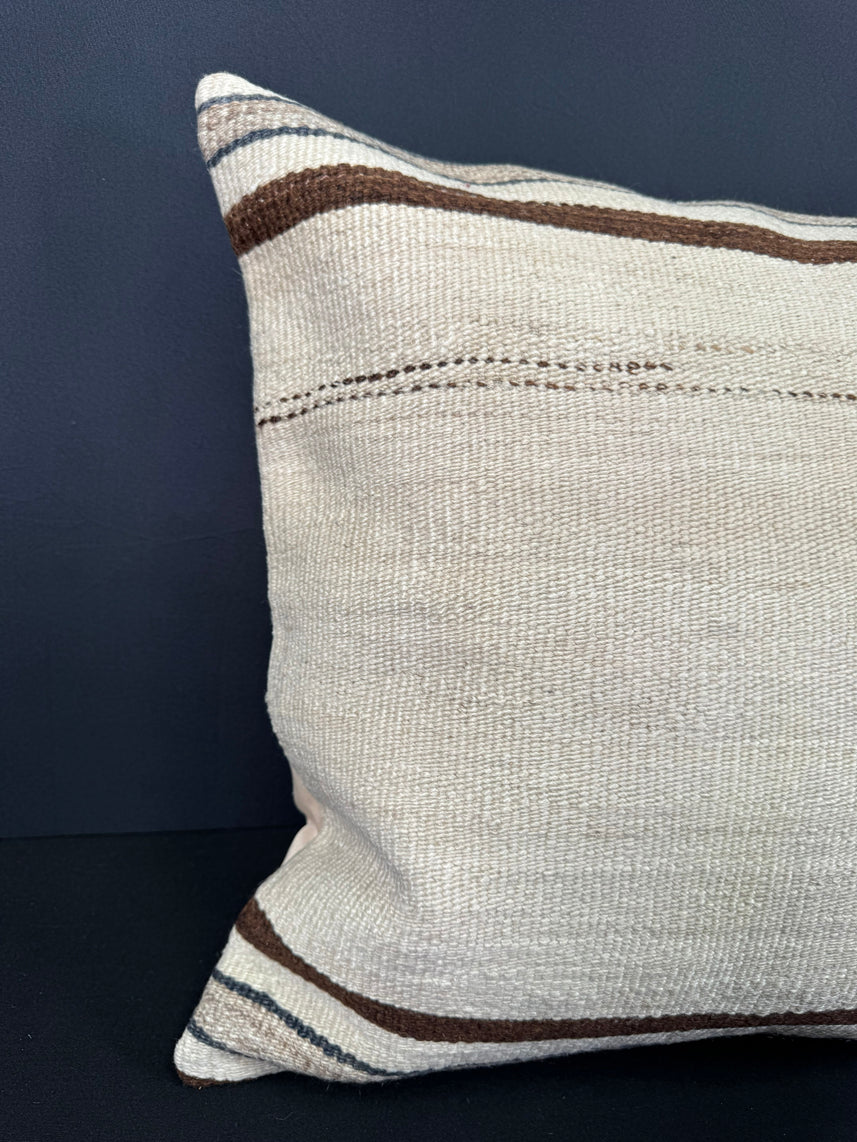 Turkish Hemp Pillow Cushion Natural Beige Brown Cushion Cover 20x20 #30642