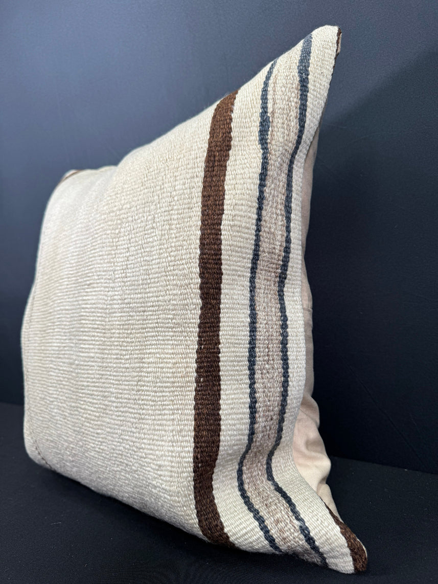 Turkish Hemp Pillow Cushion Natural Beige Brown Cushion Cover 20x20 #30642