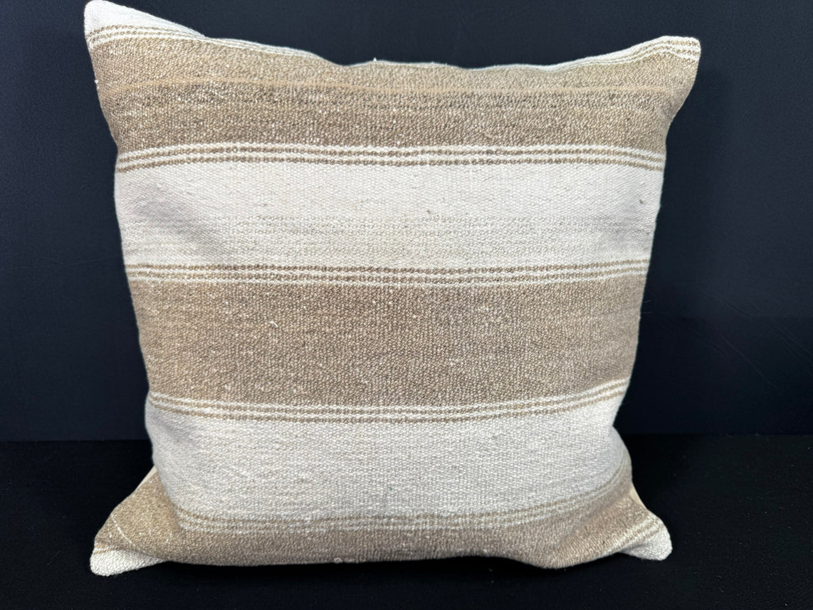 Turkish Hemp Pillow Cushion Natural Beige Brown Cushion Cover 20x20 #30646