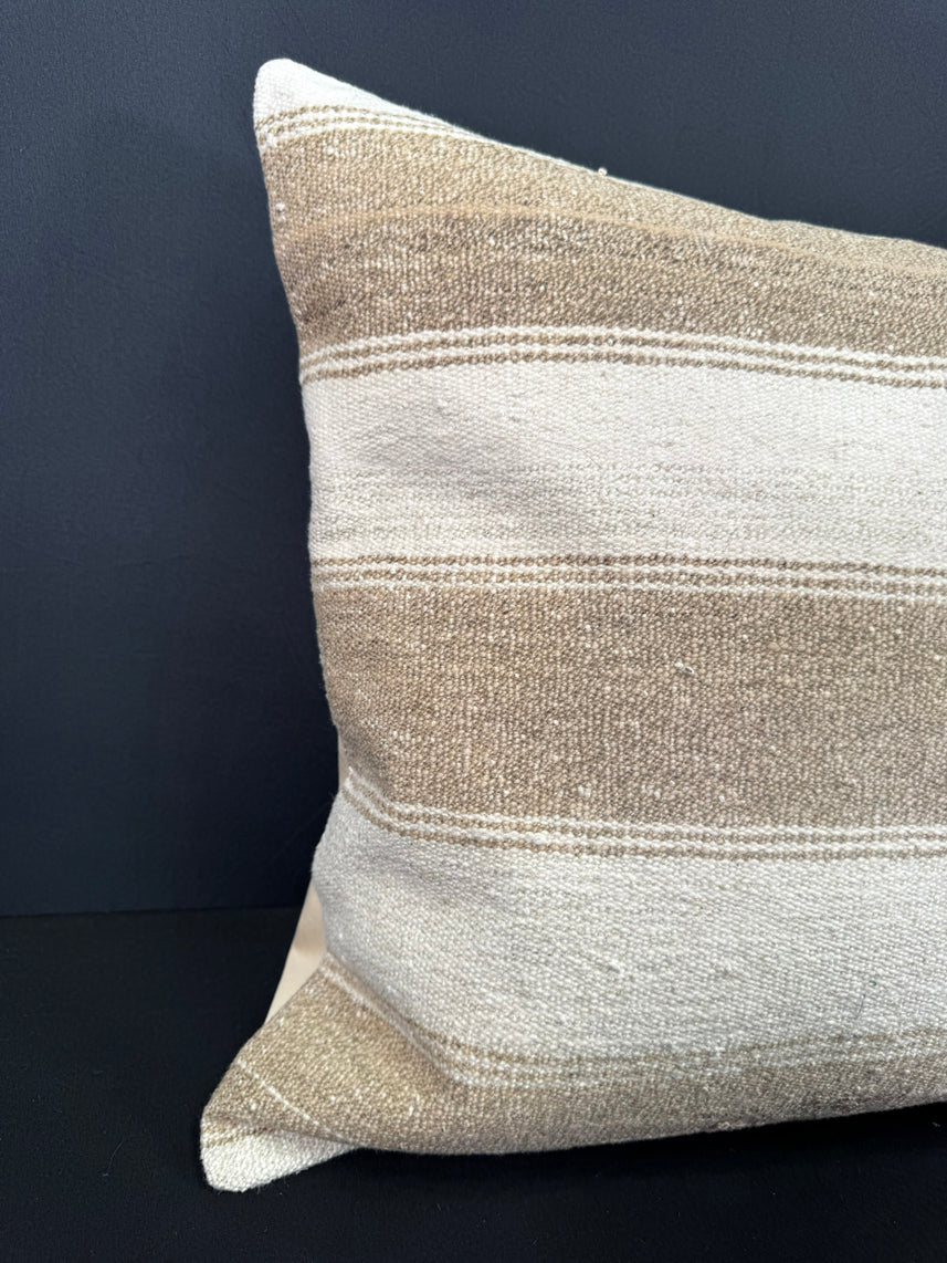 Turkish Hemp Pillow Cushion Natural Beige Brown Cushion Cover 20x20 #30646