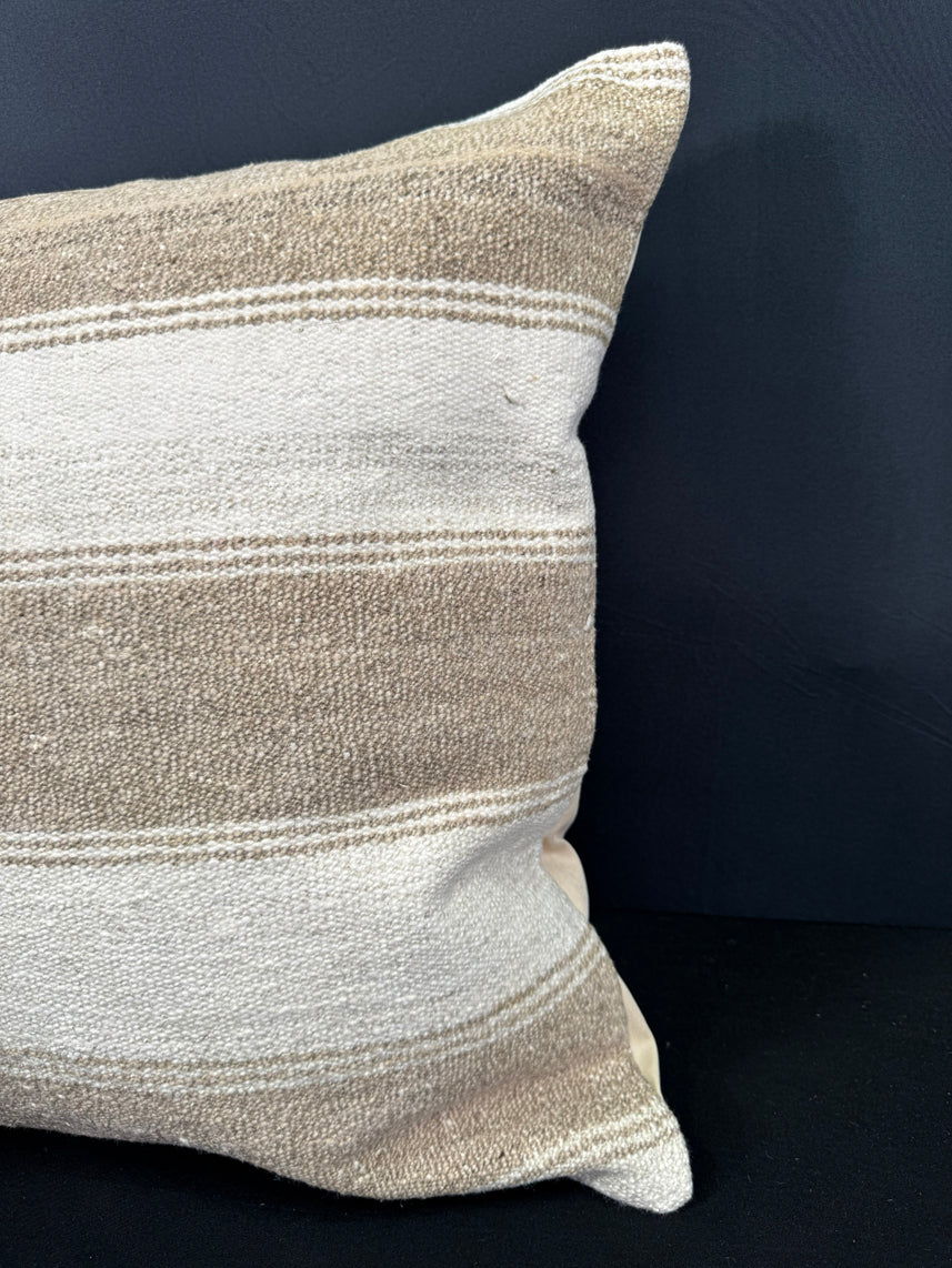 Turkish Hemp Pillow Cushion Natural Beige Brown Cushion Cover 20x20 #30646
