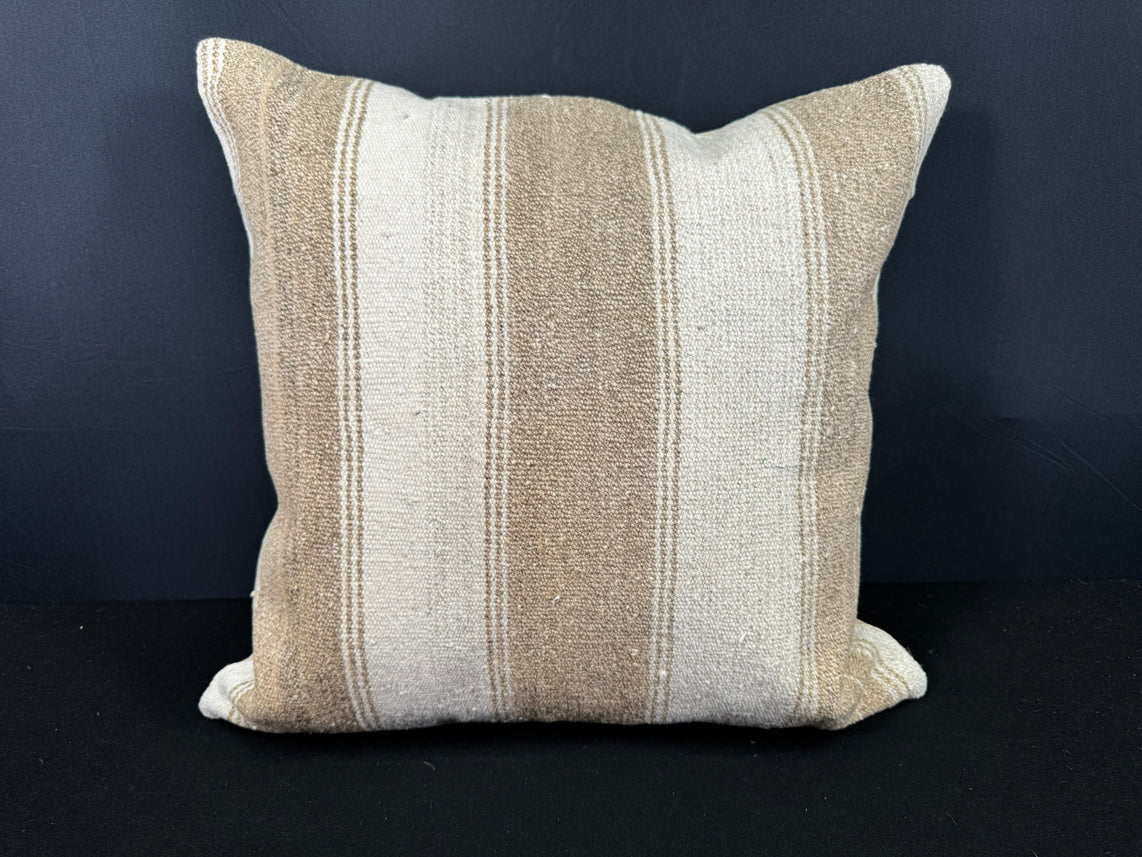 Turkish Hemp Pillow Cushion Natural Beige Brown Cushion Cover 20x20 #30646