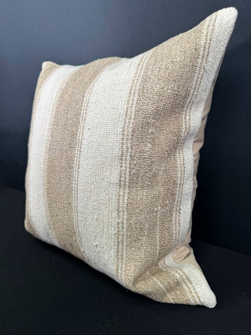 Turkish Hemp Pillow Cushion Natural Beige Brown Cushion Cover 20x20 #30646