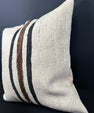 Turkish Hemp Pillow Cushion Natural Beige Black Cushion Cover 20x20 #30645