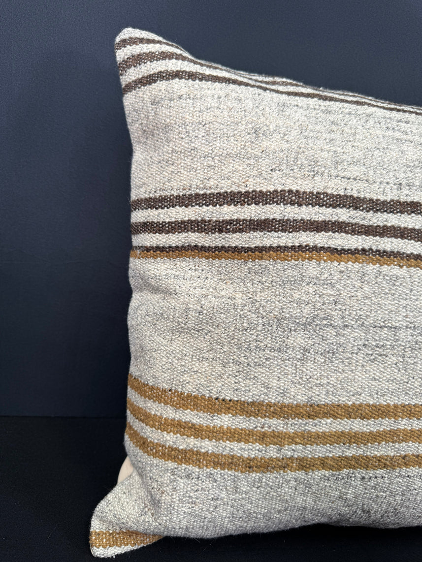 Turkish Hemp Pillow Cushion Natural Beige Brown Cushion Cover 20x20 #30644