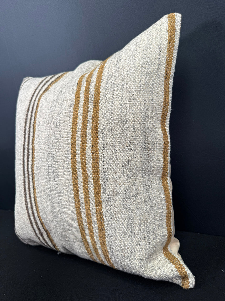 Turkish Hemp Pillow Cushion Natural Beige Brown Cushion Cover 20x20 #30644