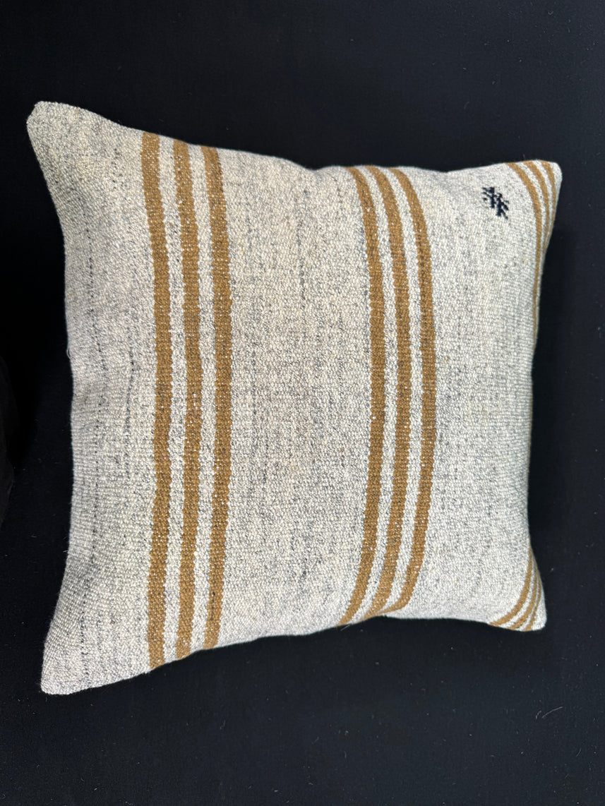 Turkish Hemp Pillow Cushion Natural Beige Brown Cushion Cover 20x20 #30537