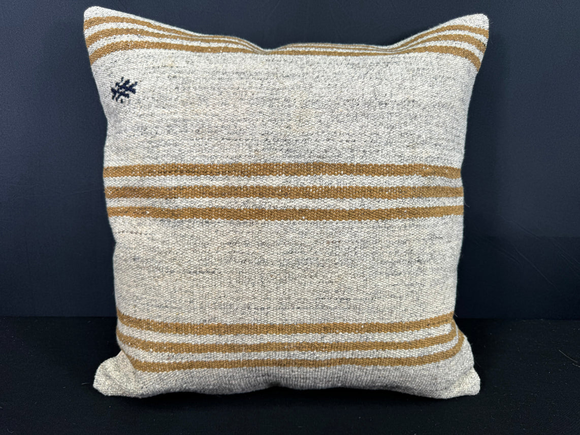 Turkish Hemp Pillow Cushion Natural Beige Brown Cushion Cover 20x20 #30537