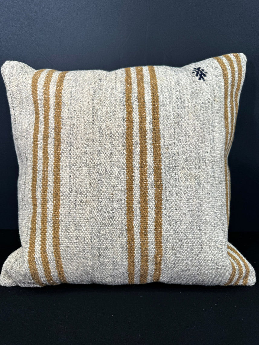 Turkish Hemp Pillow Cushion Natural Beige Brown Cushion Cover 20x20 #30537
