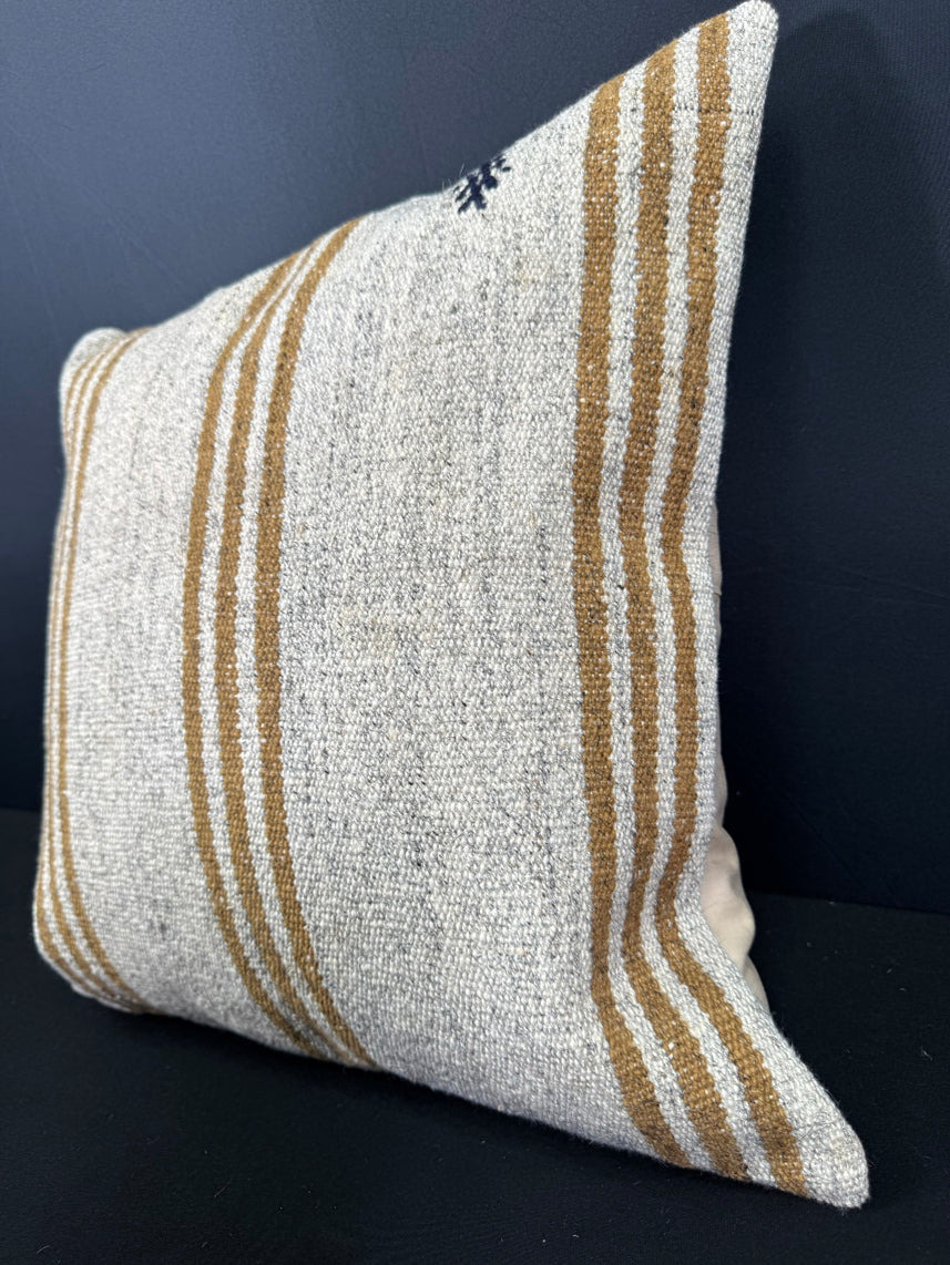 Turkish Hemp Pillow Cushion Natural Beige Brown Cushion Cover 20x20 #30537