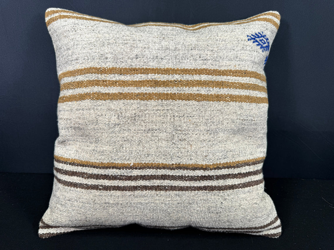 Turkish Hemp Pillow Cushion Natural Beige Brown Cushion Cover 20x20 #30595