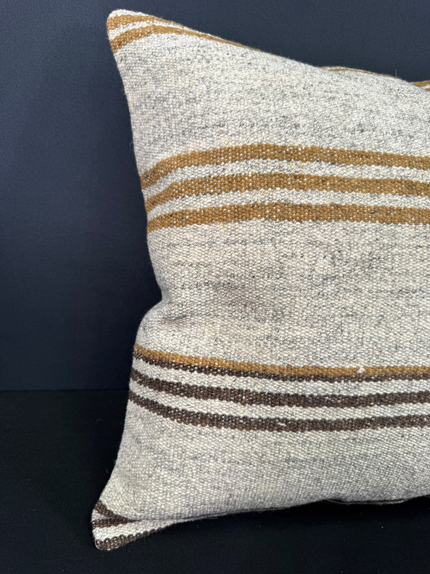Turkish Hemp Pillow Cushion Natural Beige Brown Cushion Cover 20x20 #30595