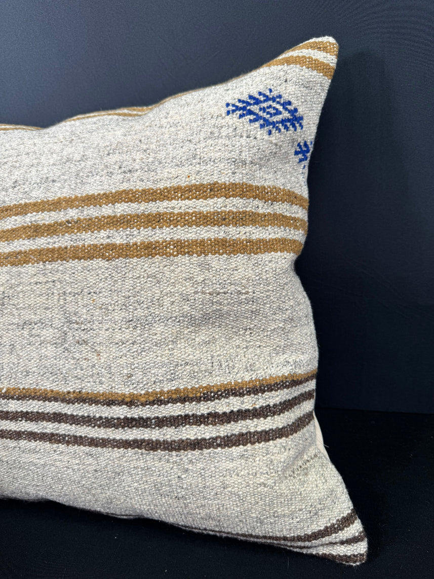 Turkish Hemp Pillow Cushion Natural Beige Brown Cushion Cover 20x20 #30595