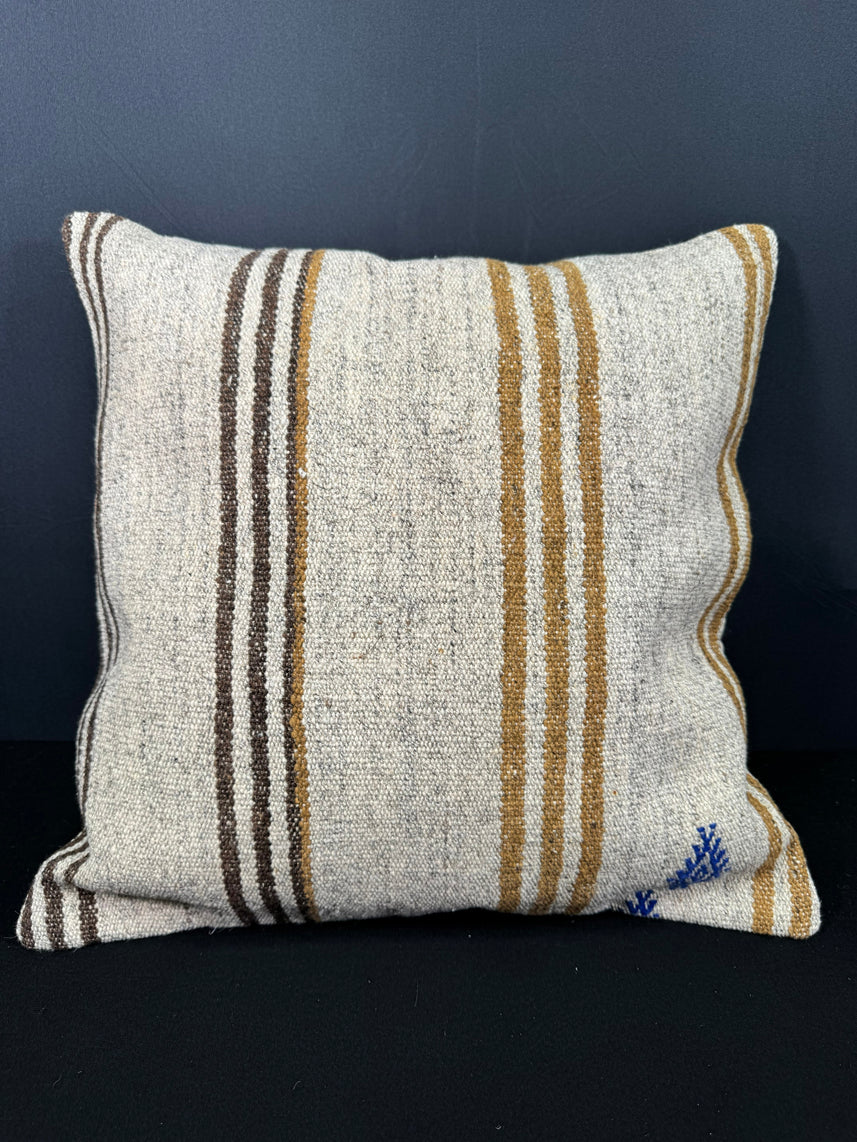 Turkish Hemp Pillow Cushion Natural Beige Brown Cushion Cover 20x20 #30595