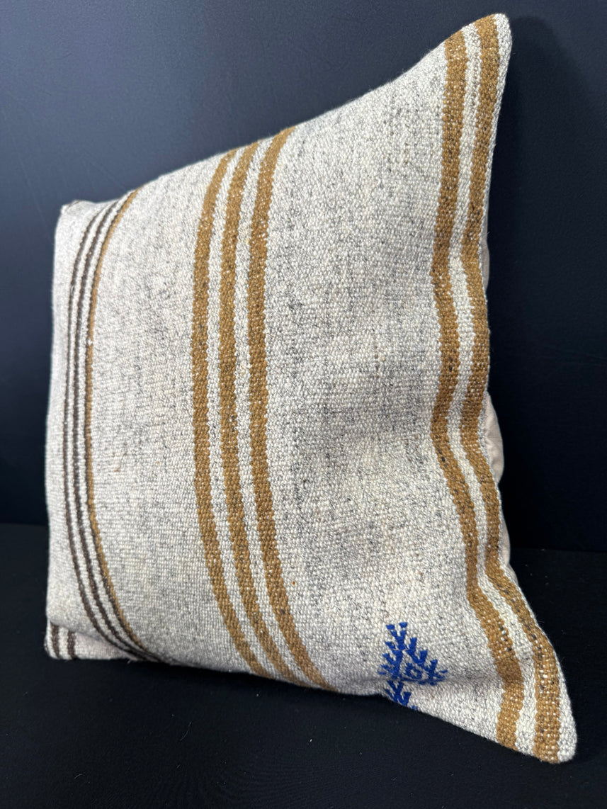 Turkish Hemp Pillow Cushion Natural Beige Brown Cushion Cover 20x20 #30595