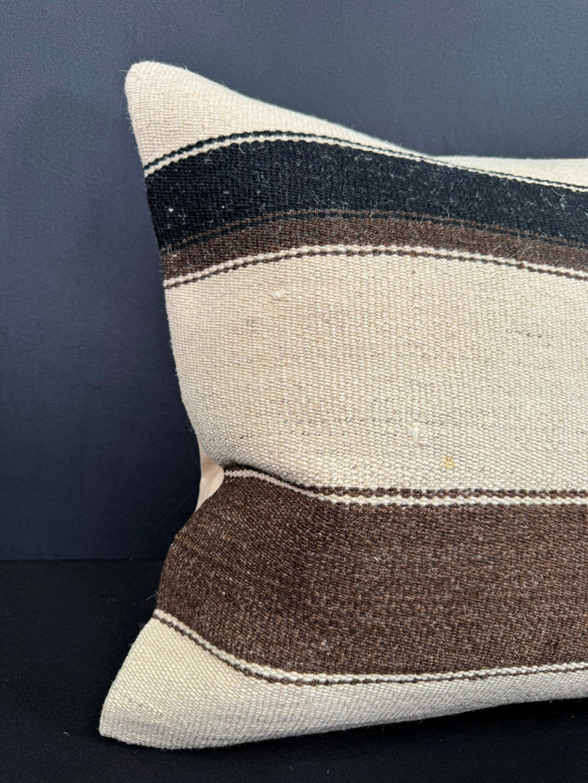 Turkish Hemp Pillow Cushion Natural Beige Brown Cushion Cover 20x20 #30594