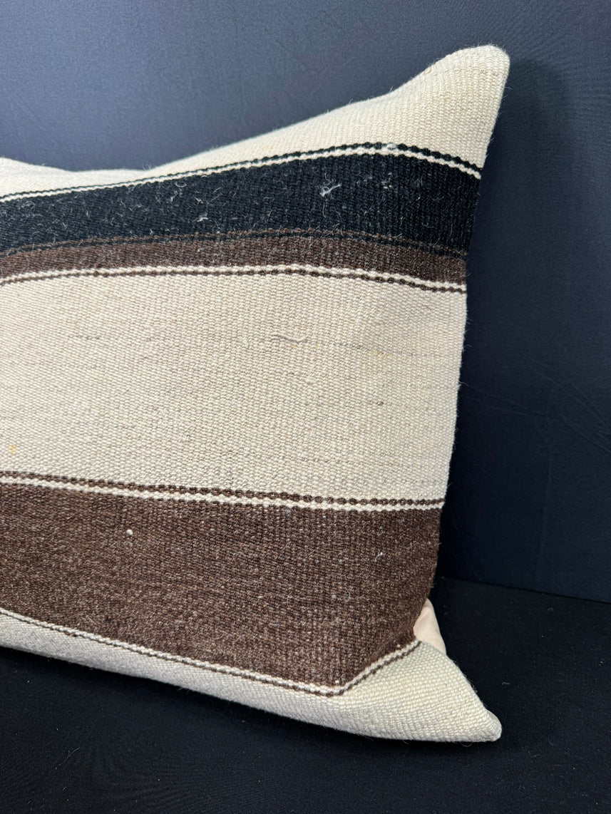 Turkish Hemp Pillow Cushion Natural Beige Brown Cushion Cover 20x20 #30594