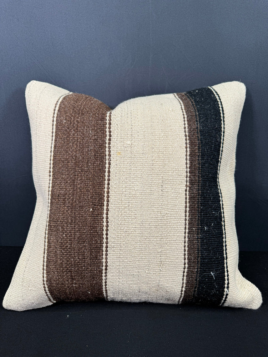 Turkish Hemp Pillow Cushion Natural Beige Brown Cushion Cover 20x20 #30594