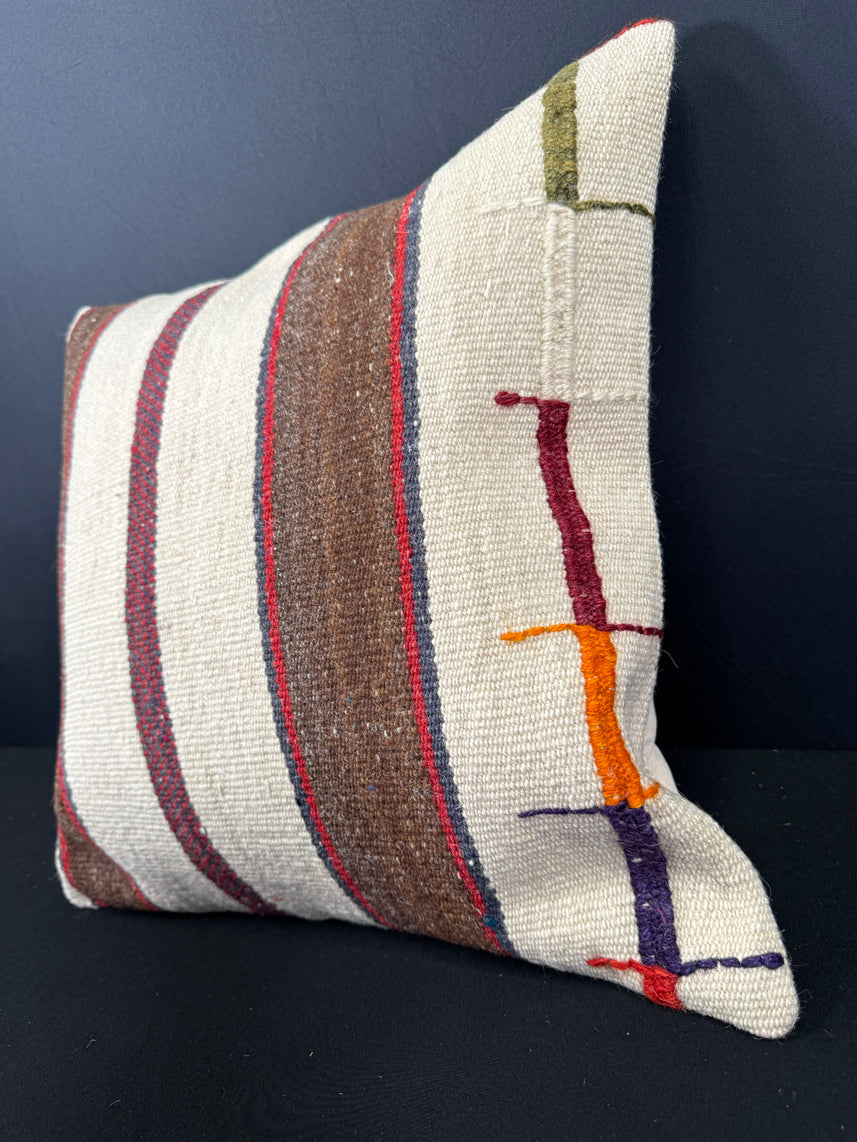 Turkish Hemp Pillow Cushion Natural Beige Brown Cushion Cover 20x20 #30658