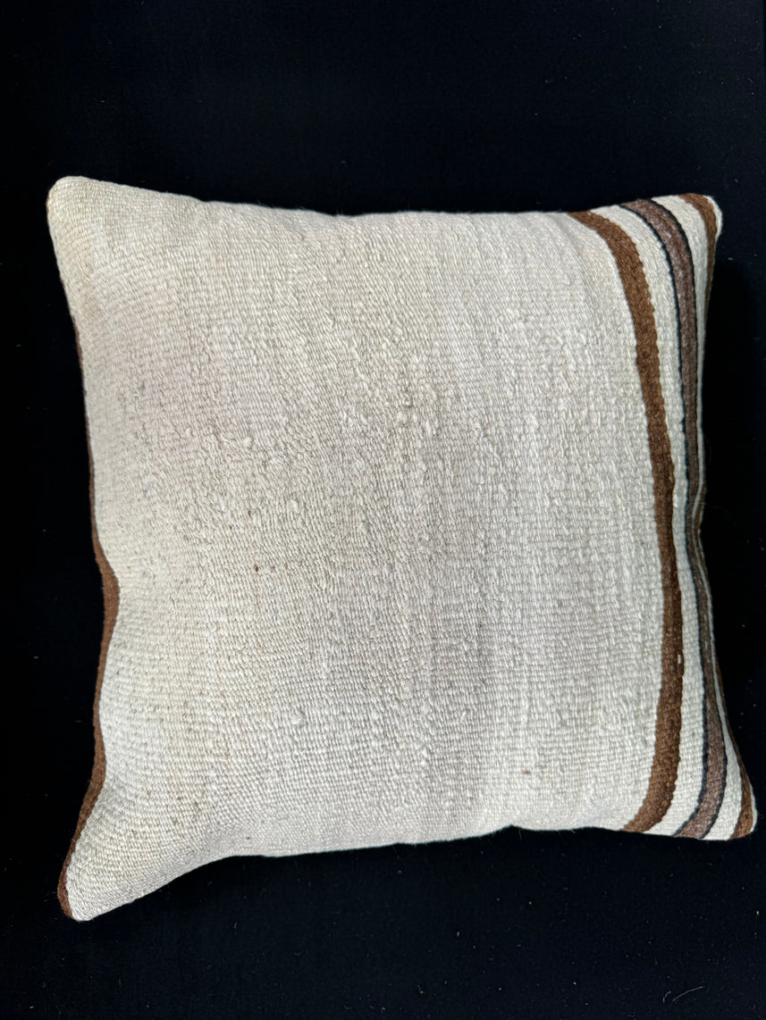 Turkish Hemp Pillow Cushion Natural Beige Brown Cushion Cover 20x20 #30657